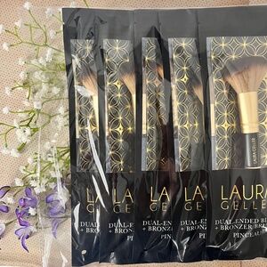 Lot of Laura Geller Dual-Ended Blush & Bronzer Brush Gold & Black New in Package